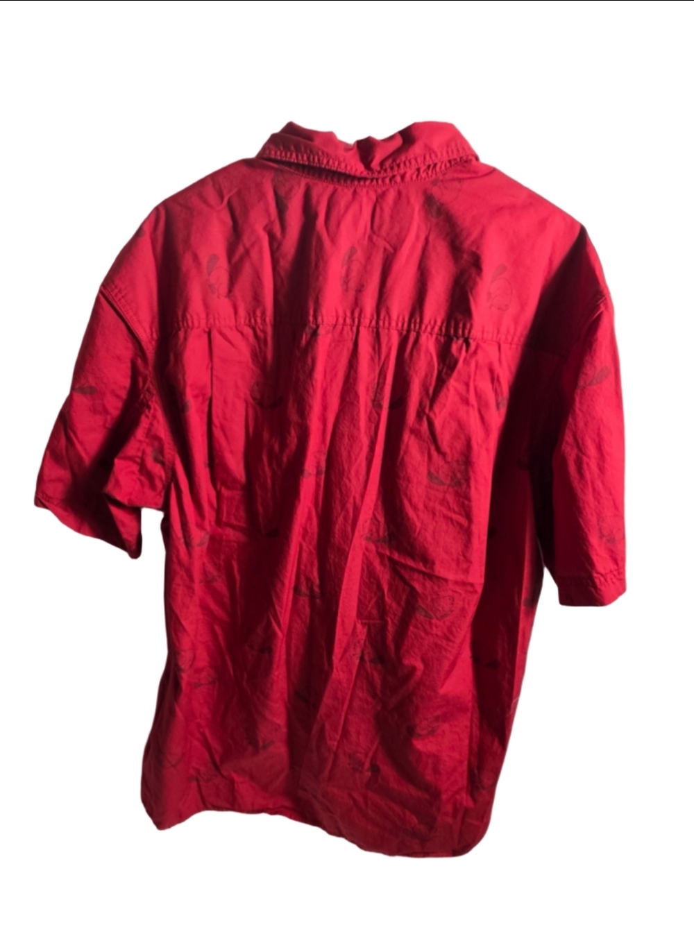 Men's Duluth Trading Co. Red Beaver Print Casual Button Down Shirt Size L Rare - Picture 5 of 5